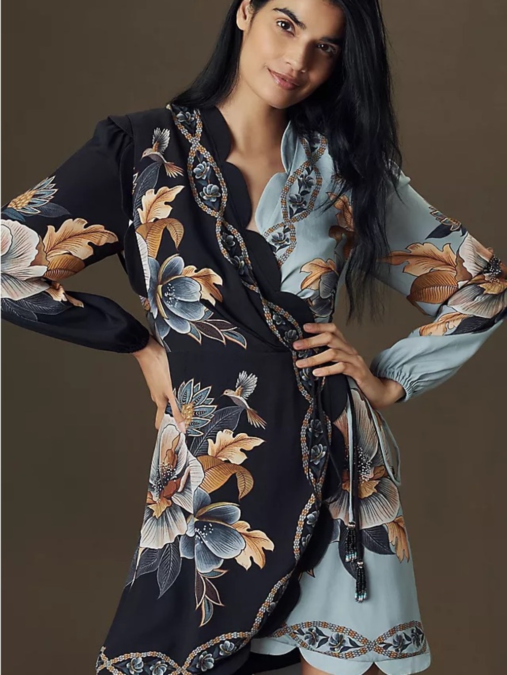 Farm Rio Snake Garden Scalloped Wrap Dress NWT Sz M